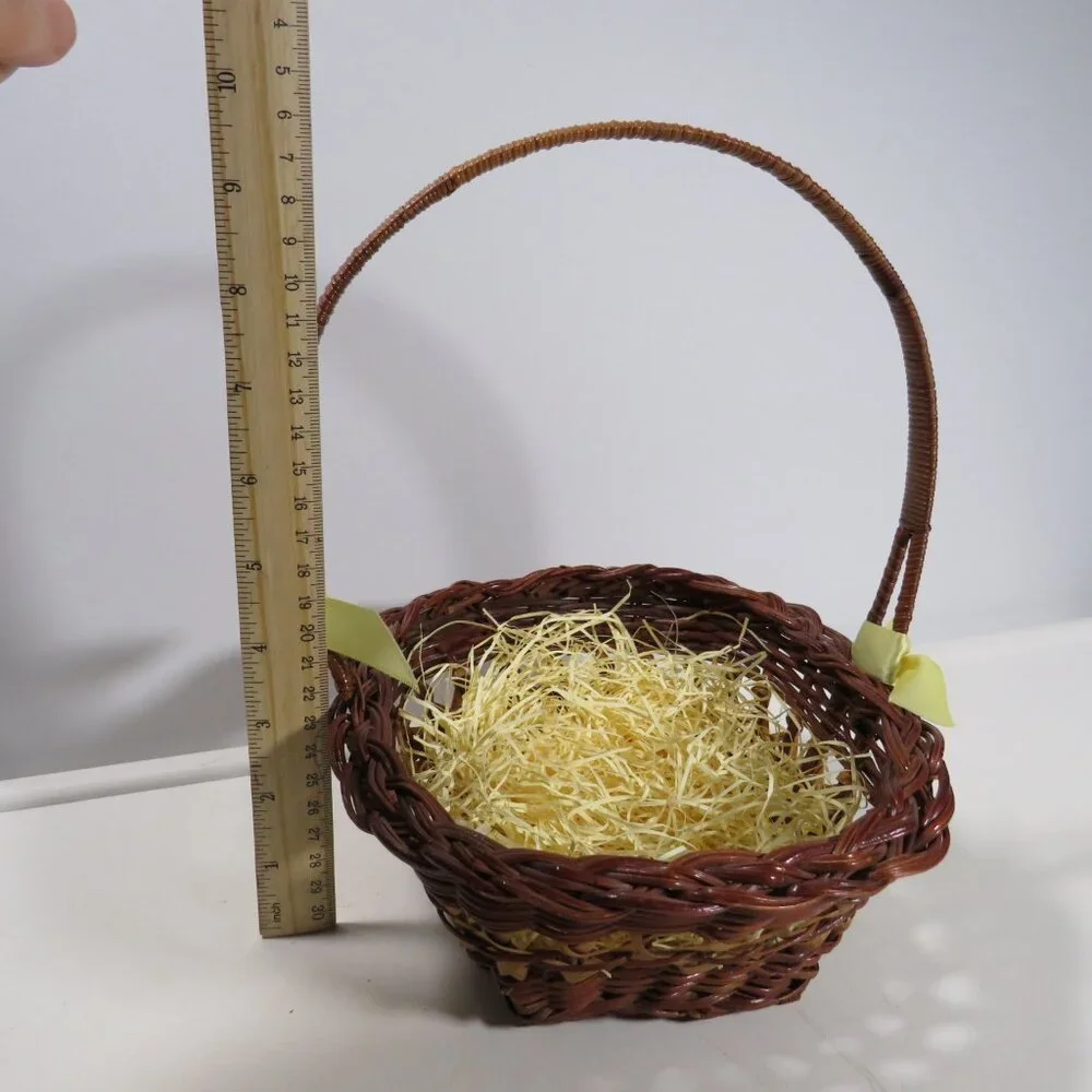 dark brown cane wicker basket Two Tone spring Easter Basket